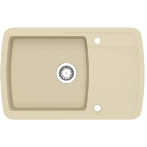Vidaxl – Évier de cuisine encastrable en granit beige – 1 bac réversible – Résistant à la chaleur jusqu'à 280 °C – Dimensions 780 x 500 x 310 mm