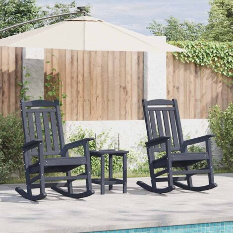 vidaXL Chaise Berçante de Jardin 2 pcs Bleu marine 70 x 92 x 108 cm (1/5)