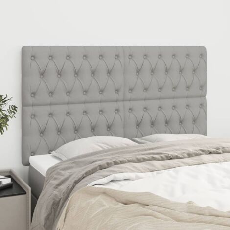 Tête de lit Gris clair 160 x 7 x 118/128 cm Tissu vidaXL (1/5)