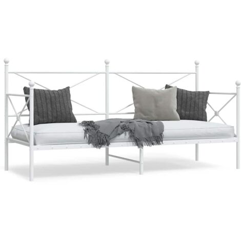 Lit de repos sans matelas blanc 90x200 cm acier vidaXL (1/5)