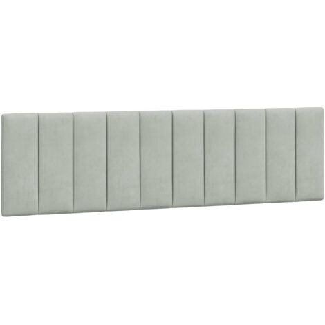 Vidaxl – Coussin de tête de lit Hanko 180 cm – Velours gris clair ultra doux – Excellent soutien pour lecture et TV – Installation murale facile