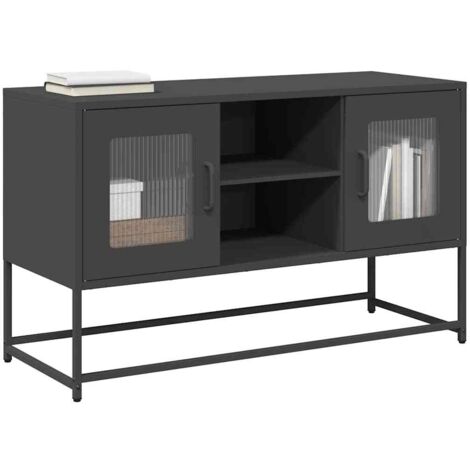 Meuble TV noir 100,5x39x60,5 cm acier vidaXL (1/5)