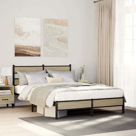 Cadre de lit sans matelas chêne sonoma 160x200 cm vidaXL (1/7)