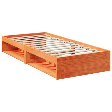 Lit de jour sans matelas cire marron 100x200 cm pin massif vidaXL (1/5)