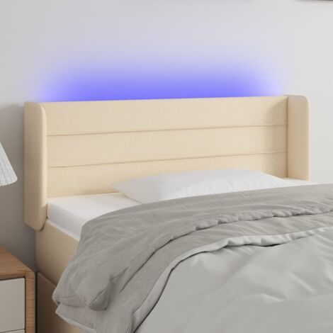 Tête de lit à LED Crème 83x16x78/88 cm Tissu vidaXL (1/5)