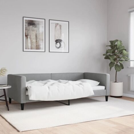 Lit de repos sans matelas gris clair 90x190 cm tissu vidaXL (1/5)