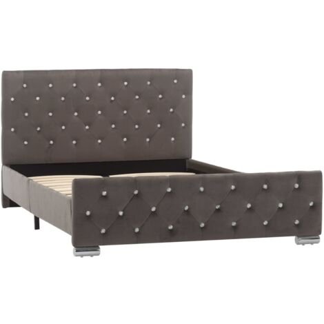 Cadre de lit sans matelas gris tissu 120x200 cm vidaXL (1/5)