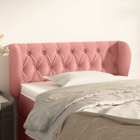 vidaXL Tête de lit avec oreilles Rose 103x23x78/88 cm Velours (1/5)