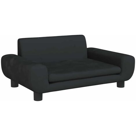 Vidaxl – Lit pour chien noir 70x45x33 cm – Velours doux et résistant – Cadre en bois de pin massif – Confort optimal pour petits chiens - vidaXL697949