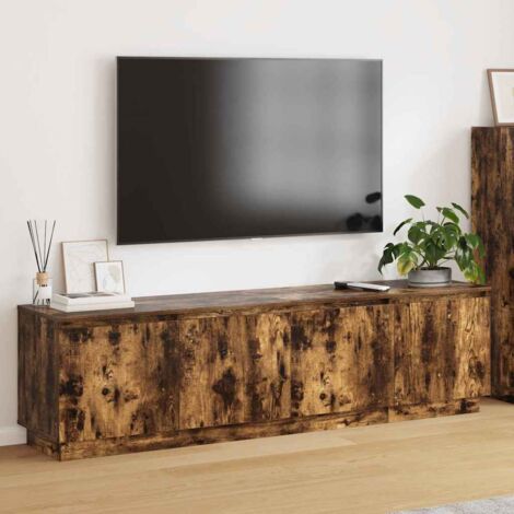 Meuble TV avec LED Chêne fumé 180 x 38 x 49 cm vidaXL