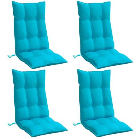 vidaXL Coussins de chaise à dossier haut lot de 4 turquoise