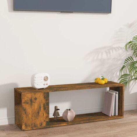 Meuble TV Chêne fumé 100x24x32 cm Bois d'ingénierie vidaXL