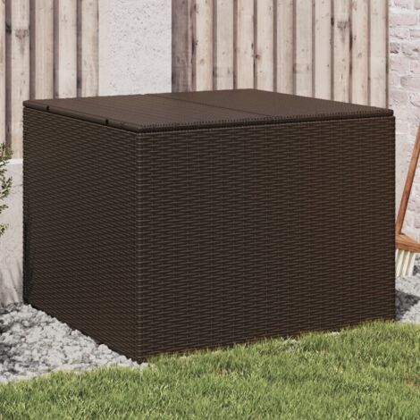 vidaXL Garden Storage Box Brown 291L Poly Rattan