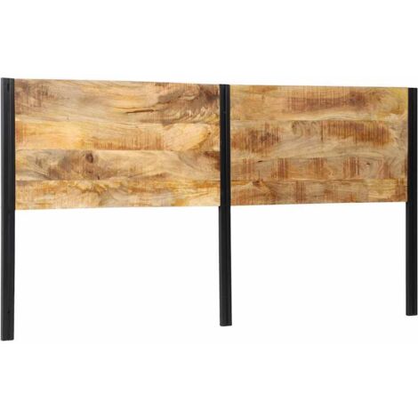 vidaXL Tête de lit 200 cm bois massif manguier et fer (1/5)