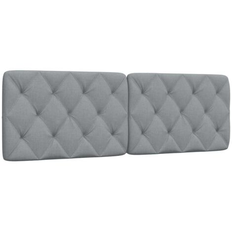 vidaXL Coussin de tête de lit gris clair 160 cm tissu (1/5)