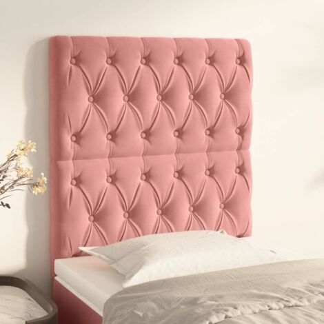Tête de lit Rose 80x7x118/128 cm Velours vidaXL (1/5)