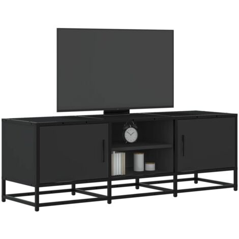 vidaXL Meuble TV noir 120x35x41 cm bois d'ingénierie et métal (1/5)