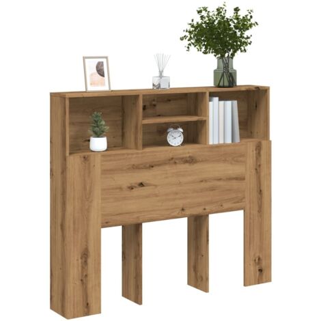 Vidaxl – Armoire de tête de lit chêne artisanal 120x19x103,5 cm – 4 compartiments de rangement – Bois d'ingénierie – Design contemporain