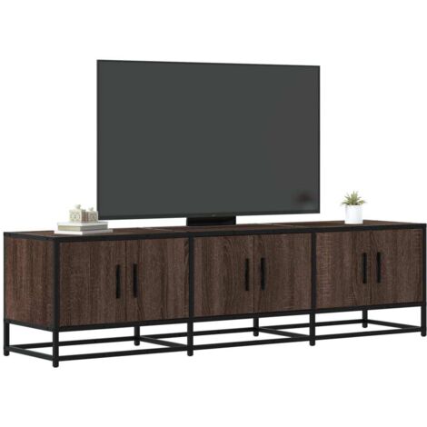 Meuble TV chêne marron 150x35x41 cm bois d'ingénierie et métal vidaXL (1/5)