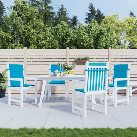 Coussins de chaise de jardin à dossier bas lot de 4 bleu vidaXL