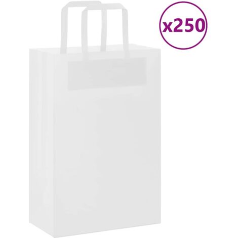 vidaXL Sacs en papier kraft 250 pcs avec poignées blanc 21x11x31 cm (1/5)