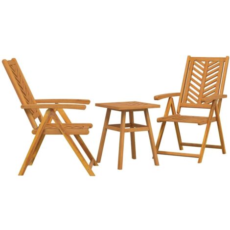 vidaXL Garden Dining Set 3 pcs Brown Solid Acacia Wood (1/5)