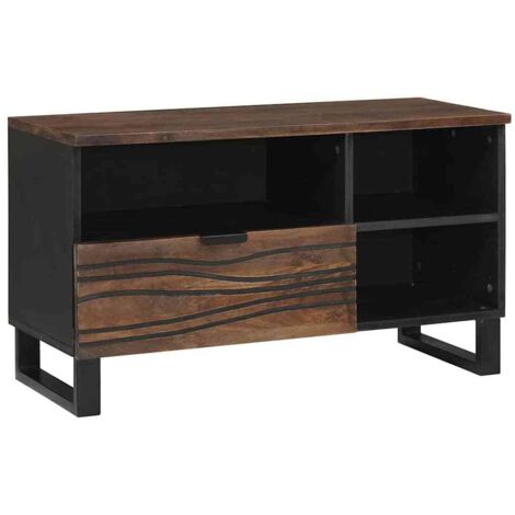 Meuble TV Marron 80 x 33 x 46 cm bois de manguier massif vidaXL (1/5)