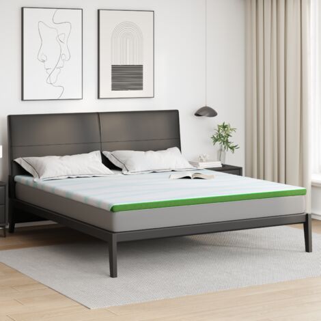 Coussins de Matelas Blanc et vert 200 x 200 cm vidaXL (1/5)