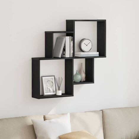 Étagère Murale Chêne noir 80 x 15 x 78,5 cm Bois d'ingénierie vidaXL (1/5)