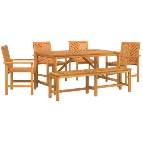 vidaXL Ensemble de salle à manger pour jardin 6 pcs Marron (1/5)