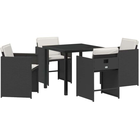 vidaXL Ensemble de salle à manger pour jardin 5 pcs Noir polyrotin (1/5)