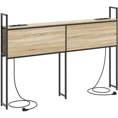 Headboard de Rangement avec Station de Charge Chêne sonoma vidaXL