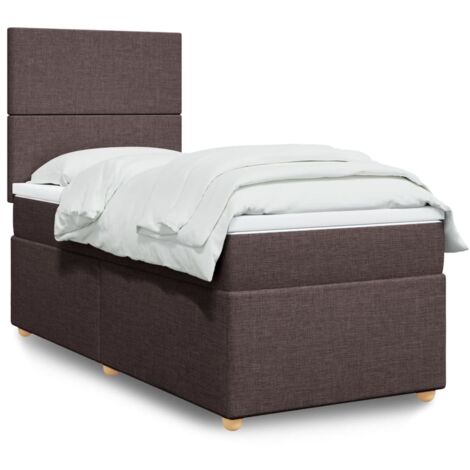 vidaXL Sommier à lattes de lit avec matelas Marron foncé 80x200 cm (1/5)