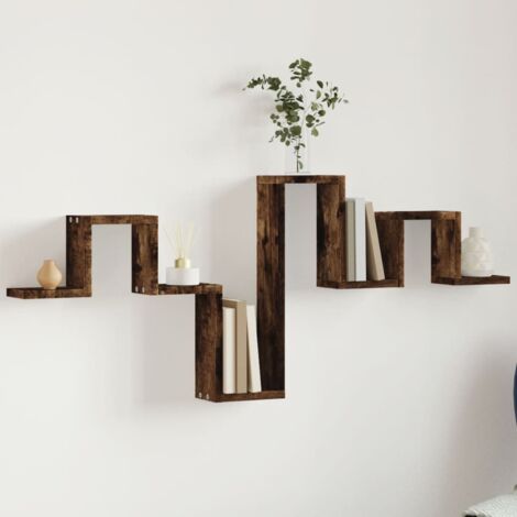 Étagère murale chêne fumé 104,5x10x43 cm bois d'ingénierie vidaXL
