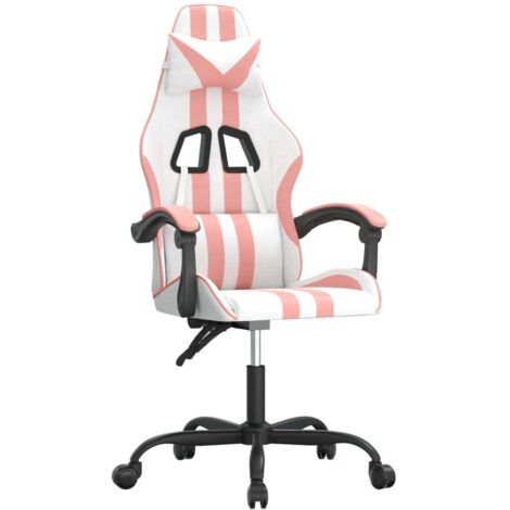Chaise de jeu pivotante Blanc et rose Similicuir vidaXL (1/5)