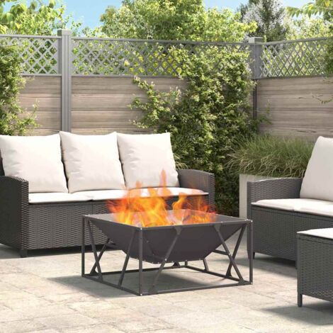 vidaXL  Fire Pit  Black 80 x 80 x 40 cm Steel (1/5)