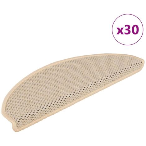 Tapis d'escalier autocollants 30 pcs 65x21x4 cm berbère vidaXL