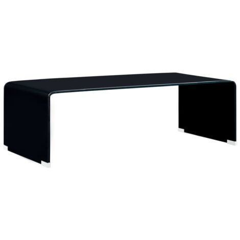 Vidaxl – Table basse fixe en verre trempé noir 98x45x31 cm – Style minimaliste – Facile à nettoyer – Pour intérieur contemporain (1/5)