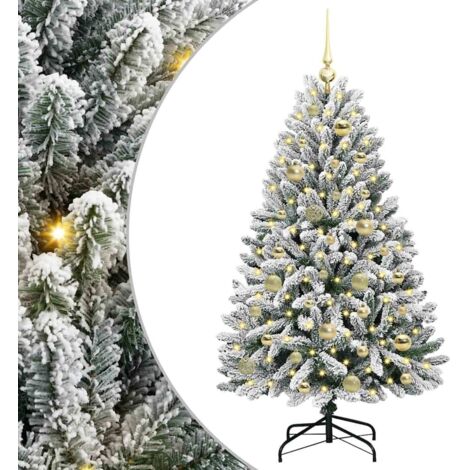 Sapin de Noël artificiel Vert et blanc 120 cm PVC et métal vidaXL