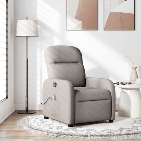 Fauteuil de massage inclinable Taupe Tissu vidaXL106713