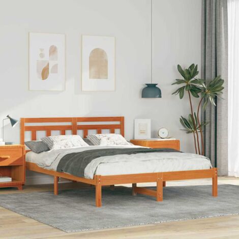 Cadre de lit Marron 120 x 190 cm Pin massif vidaXL (1/5)