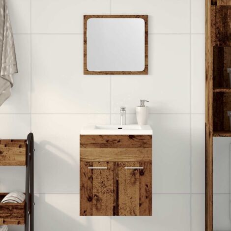 vidaXL Ensemble de meubles salle de bain 2 pcs bois d'ingénierie (1/5)
