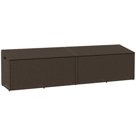 vidaXL Garden Storage Box Brown 220x50x58 cm Poly Rattan