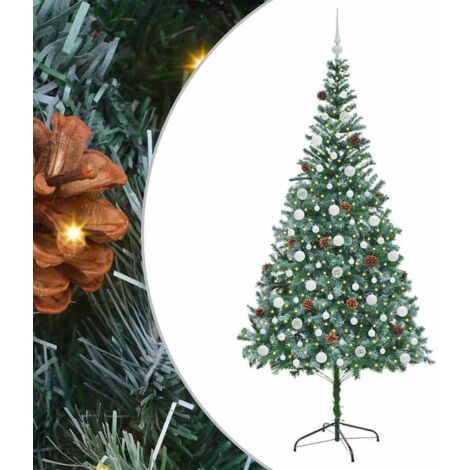 Sapin de Noël artificiel avec 300 LED Vert 210 cm PVC et Acier vidaXL (1/5)
