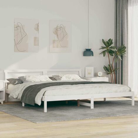 vidaXL Cadre de lit Blanc 180 x 200 cm Bois massif en pin (1/5)