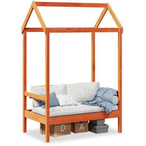 vidaXL Banc avec toit cire marron 117,5x70x176,5 cm bois de pin massif