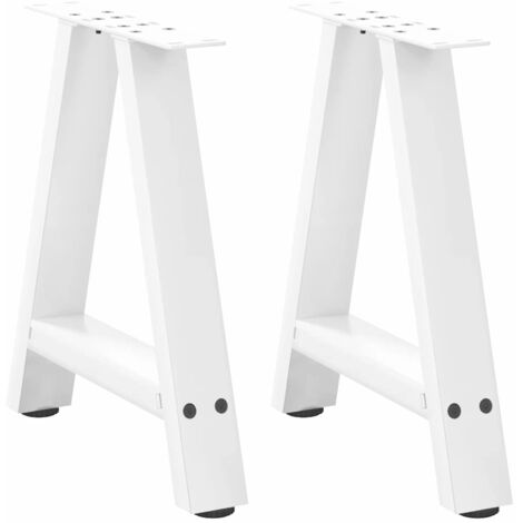 Pieds de table basse en forme de A, 2 pièces, blanc, 50 x (42-43) cm, acier vidaXL
