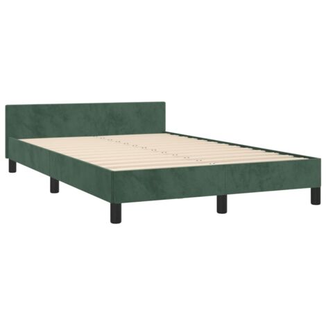 Cadre de lit sans matelas vert foncé 120x190 cm velours vidaXL (1/5)