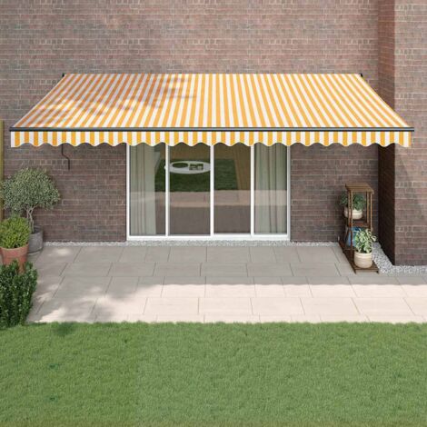 Auvent rétractable automatique jaune et blanc 5x3 m vidaXL (1/5)