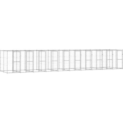 vidaXL Chenil extérieur Acier galvanisé 24,2 m²